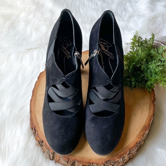 Donald J. Pliner Celia Black Suede Bootie High Heel Boots - Picture 7 of 9